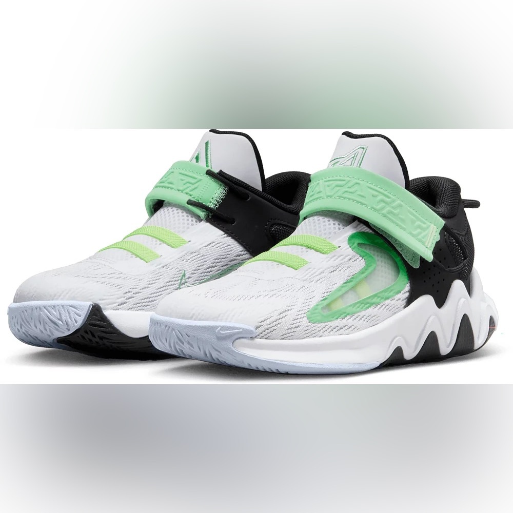 Nike Kids' White and Green Athletic Shoes